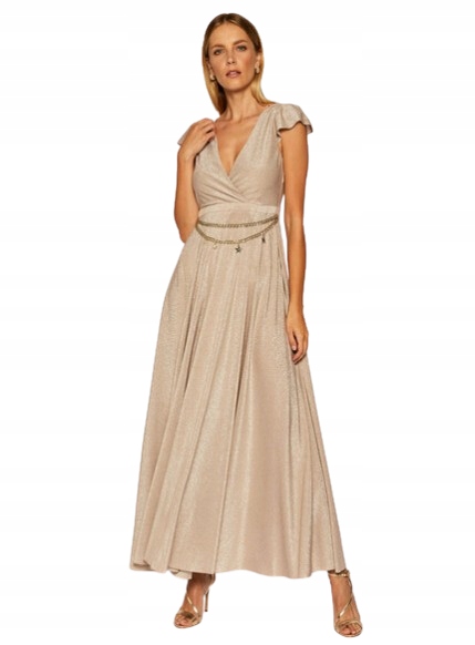 Liu Jo Béžová Šaty Maxi S Výstřihem Do V Na Zádech 36 K_a