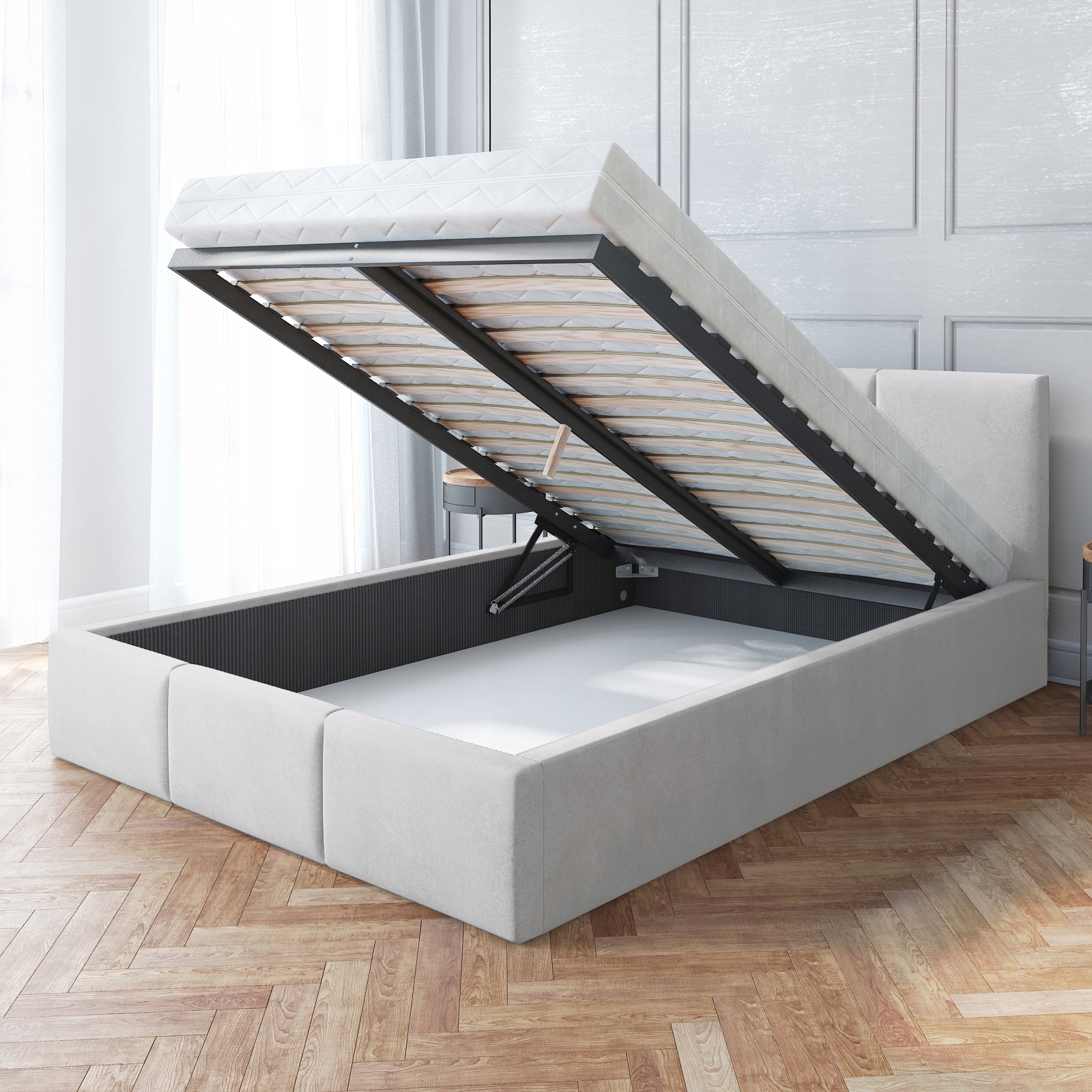 

Łóżko 180x200 tapicerowane stelaż materac Amber