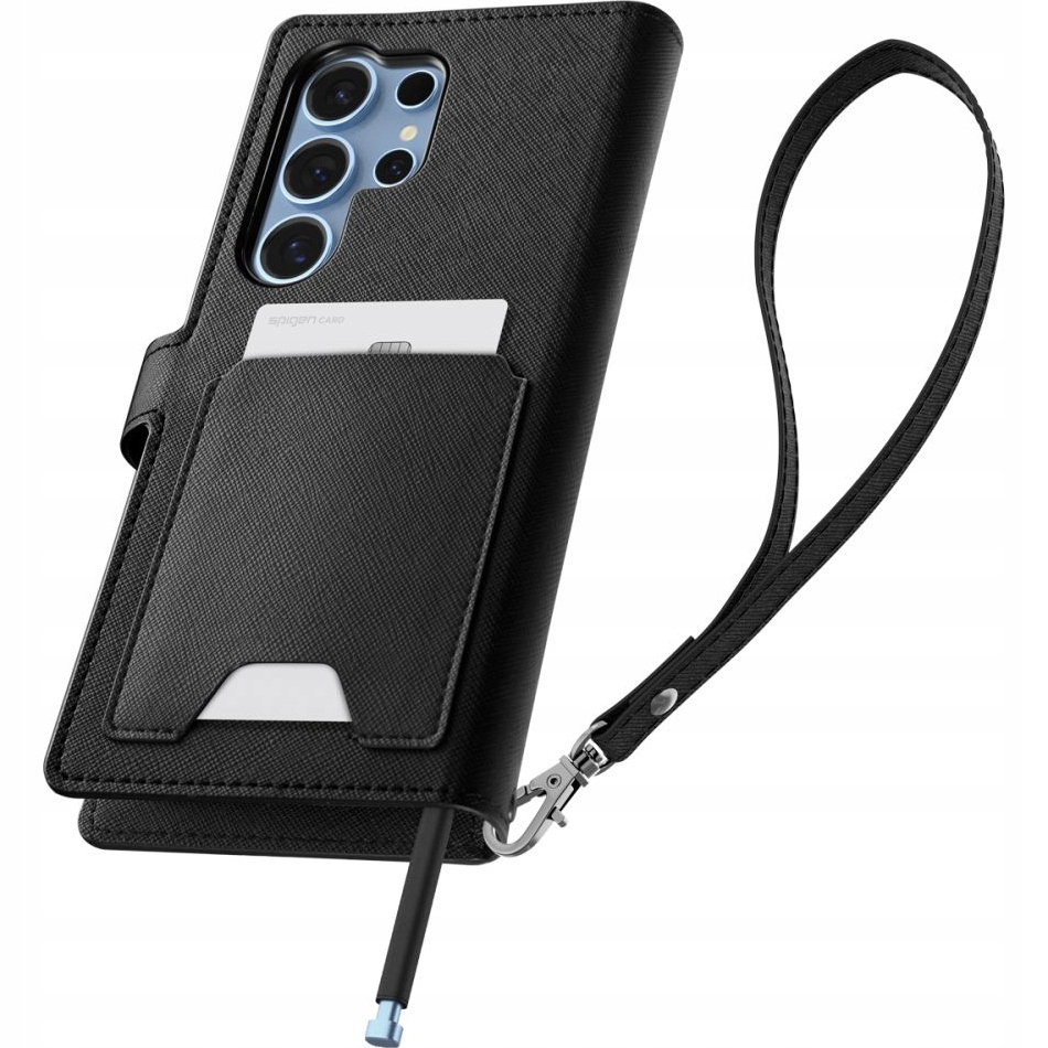 Pouzdro Spigen pro Galaxy S25 Ultra, pevné pouzdro na karty a dokumenty, ekokůže