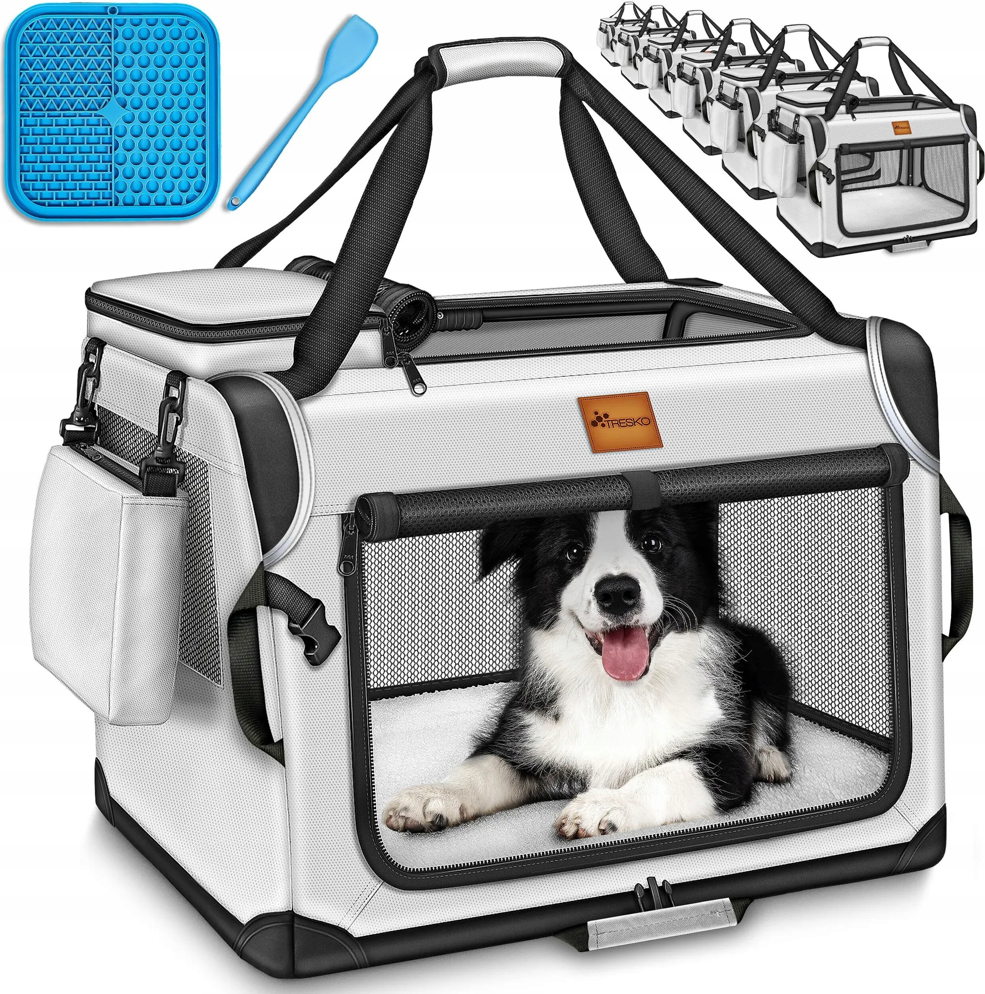 Levně Přepravka pro domácí mazlíčky Tresko šedá L 52 cm x 52 cm 70 cm