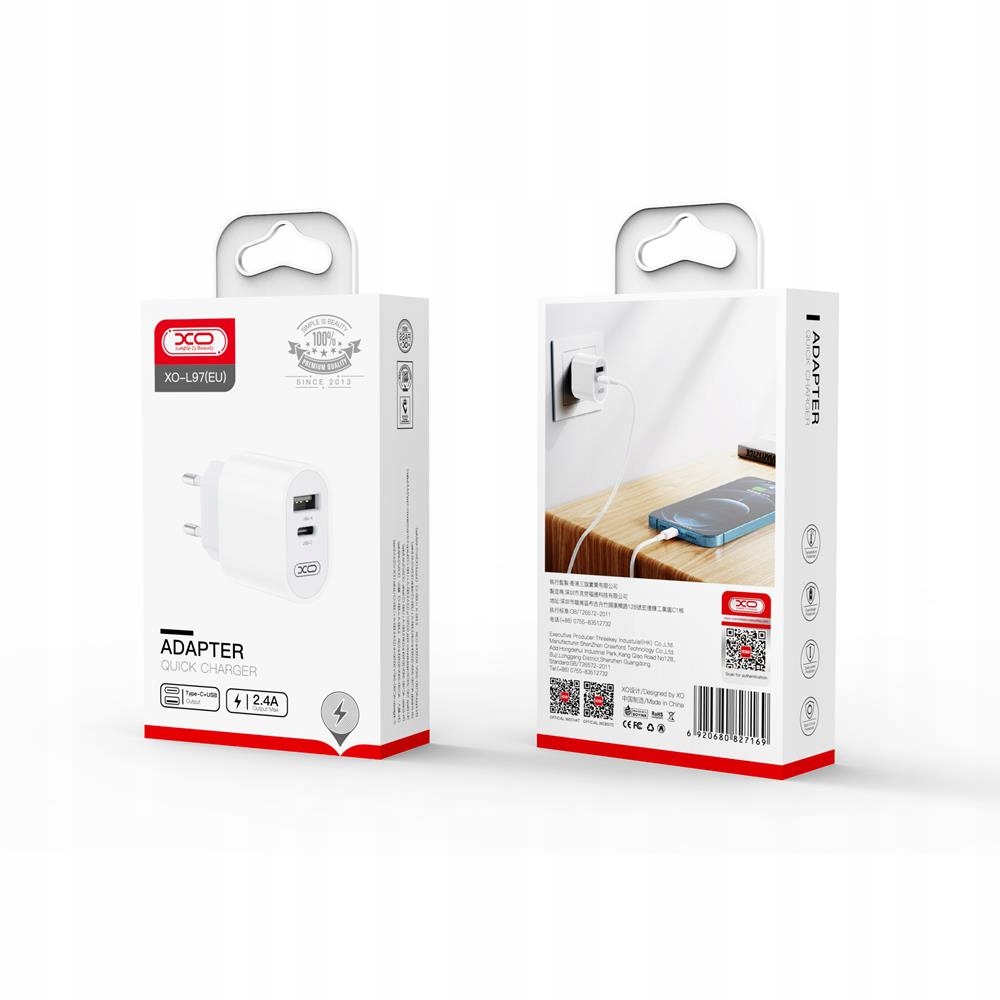 ŁADOWARKA SIECIOWA USB + USB-C SAMSUNG XIAOMI Marka XO