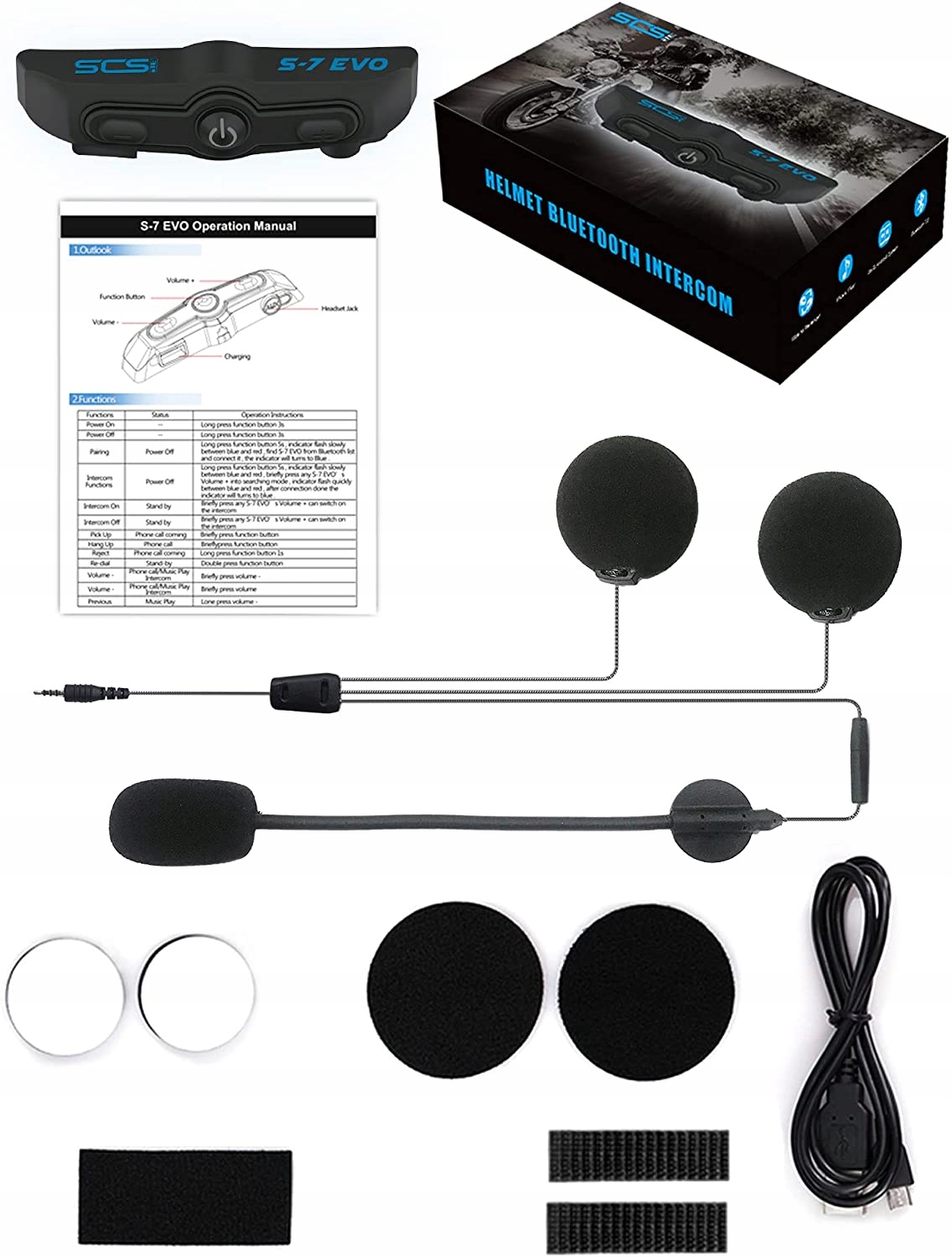 INTERKOM NA KASK SLUCHAWKI BLUETOOTH 5 0 S7 EVO Manufacturer other
