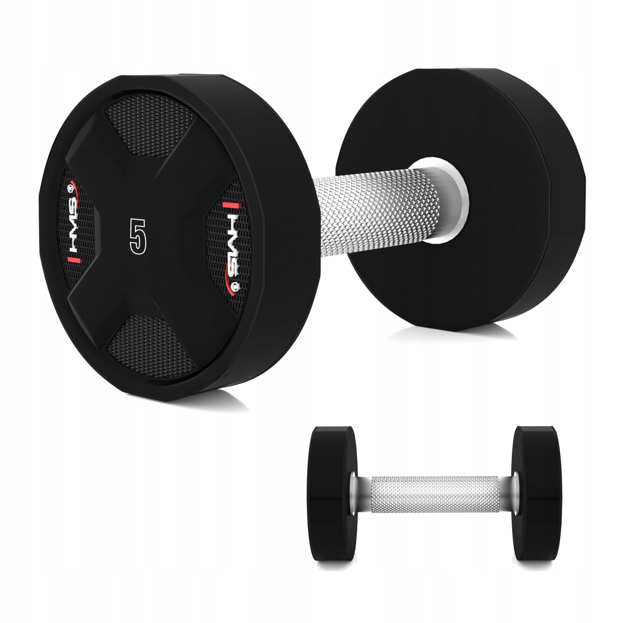 Hantelka závaží pro cvičení tréninku ocel polyuretan Cpu 5 kg Hms