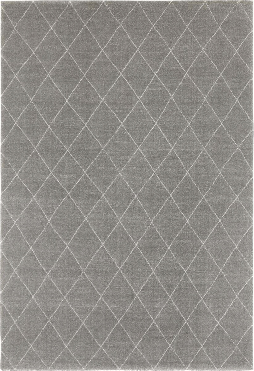 Koberec do obývacího pokoje 200 x 290 cm, šedo krémový boho vzor s měkkým vlasem