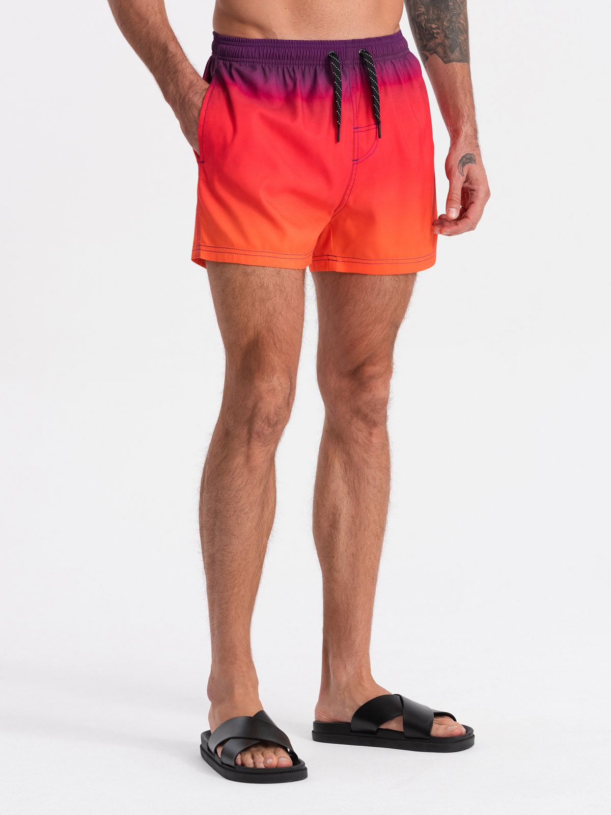 Pánské plavky s efektem ombre oranžové V17 OM-SRBS-0125 S