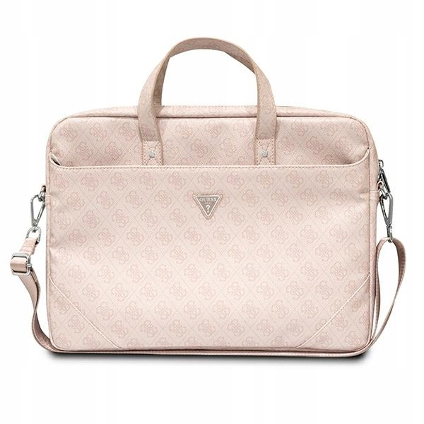 Guess Saffiano 4G Triangle Logo Computer Bag Taška na notebook 16" (růžová)