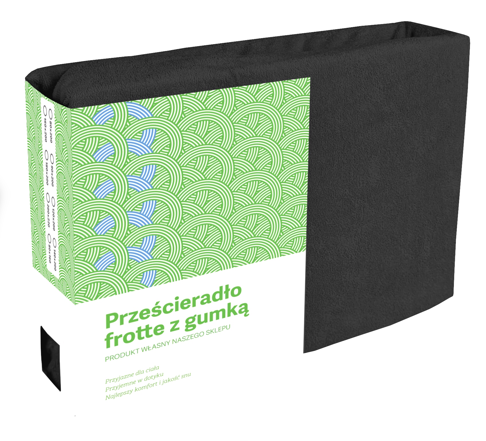 Froté Prostěradlo S Gumičkou 200X220 Černé Matné, Silné, Husté