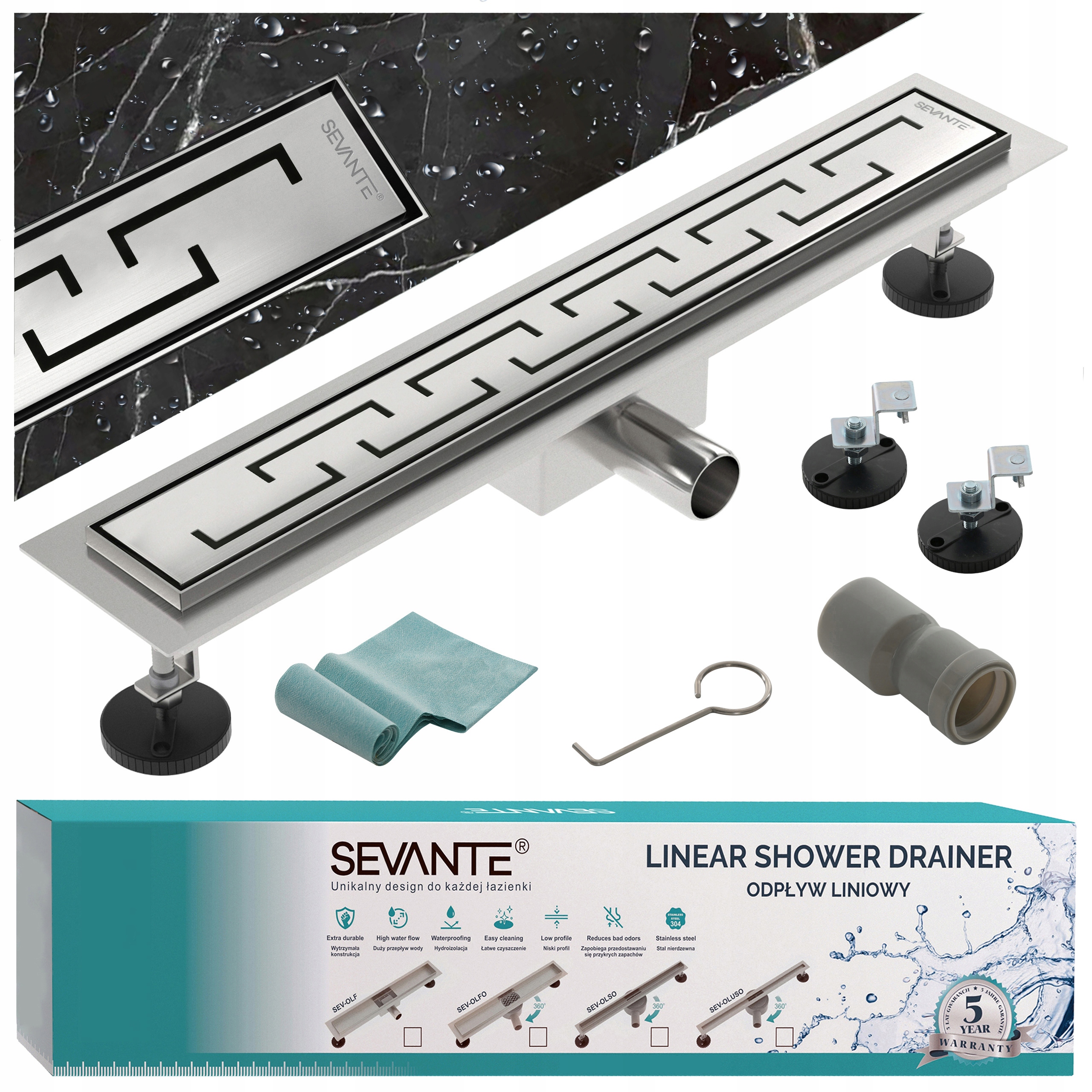 Lineárny odtok s maskovačom 120 cm Flat inox oceľ 304, vysoká priepustnosť