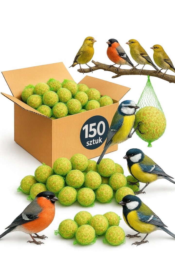 Lojové Koule Pro Volně Žijící Ptáky Krmivo Pro Ptáky Do Krmítka 150 Ks