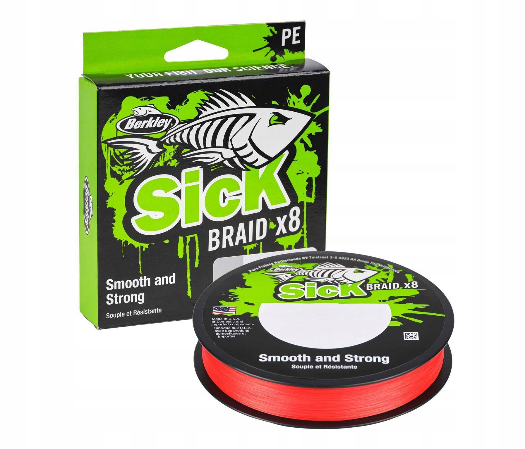 Plecionka Berkley Sick X8 Red 300m-0,12mm