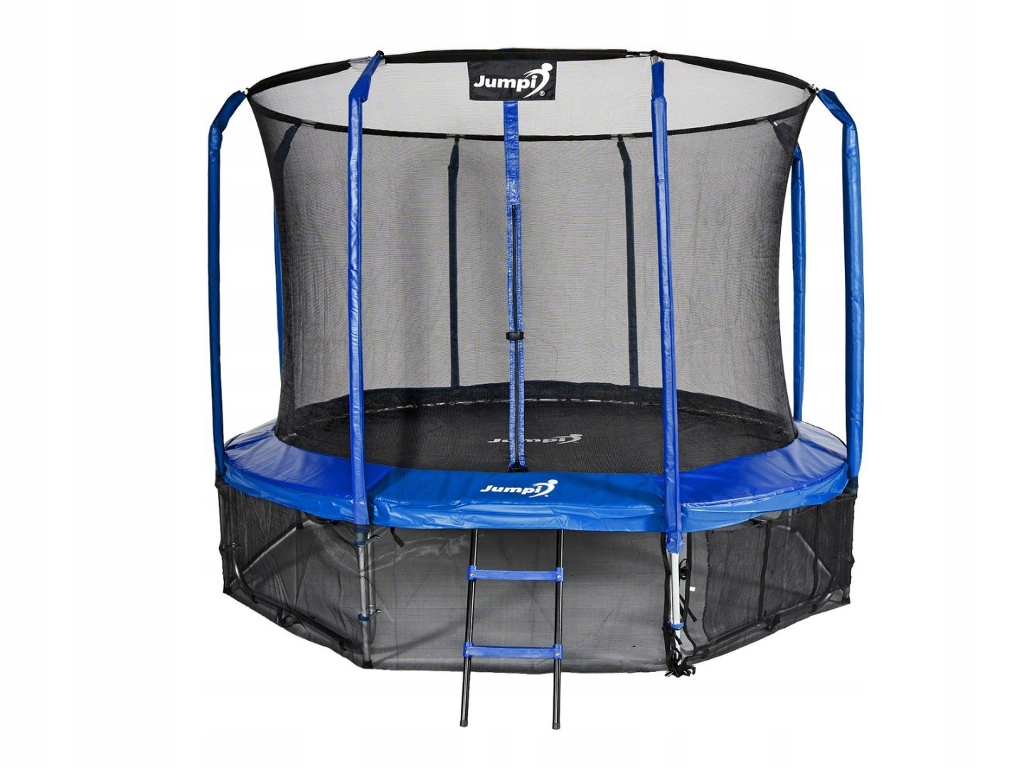 Trampolina Ogrodowa Jumpi 312cm/10FT Maxy Comfort Niebieska Z Wewnętrzną Si