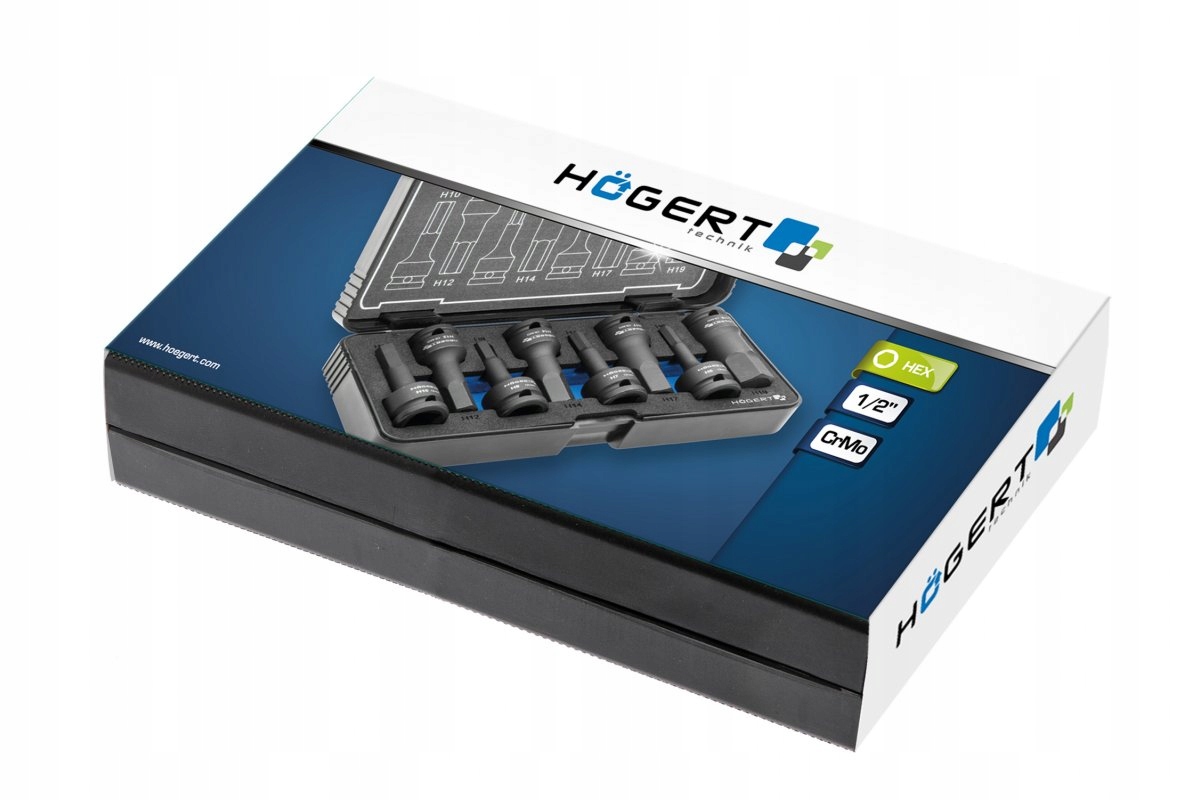 Zestaw kluczy trzpieniowych, udarowych Hex 8 szt. Marka Hoegert Technik