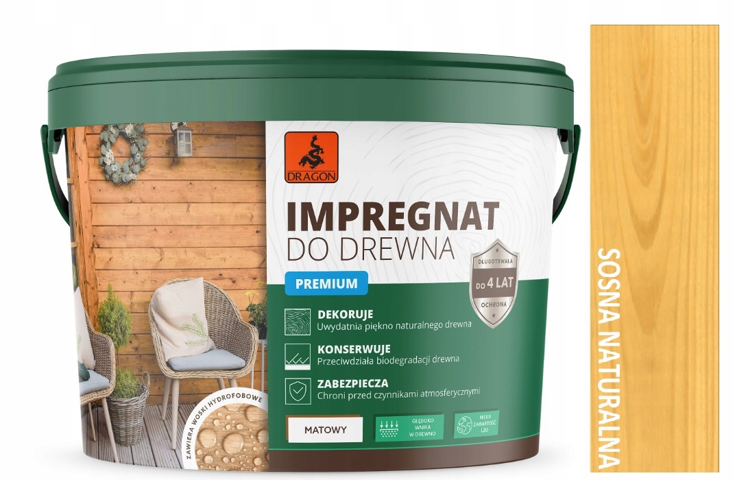 DRAGON IMPREGNAT AKRYLOWY 10L SOSNA NATURALNA