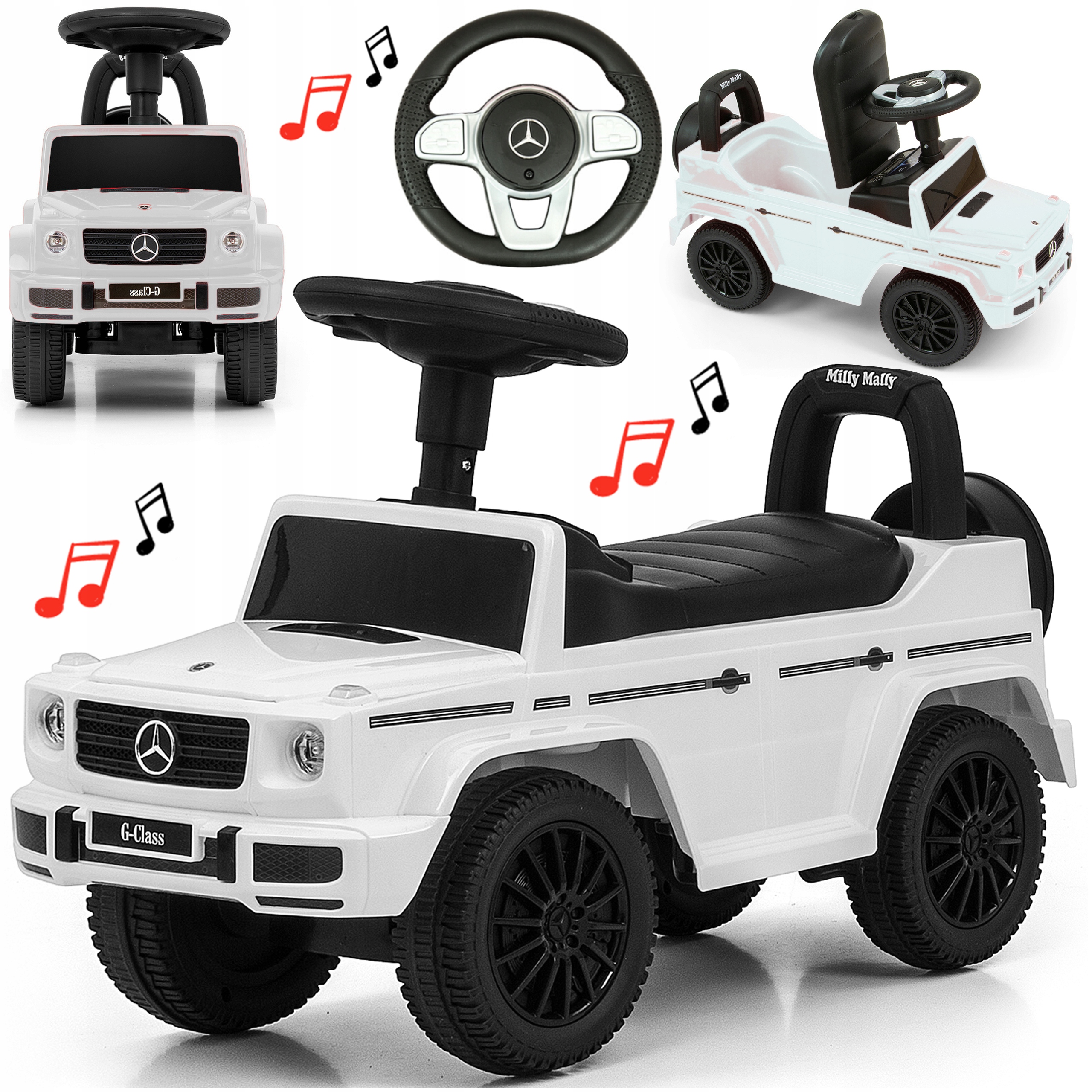 Jeździk Pchacz Chodzik Auto Dla Dziecka Mercedes Duże Koła Melodie Klakson