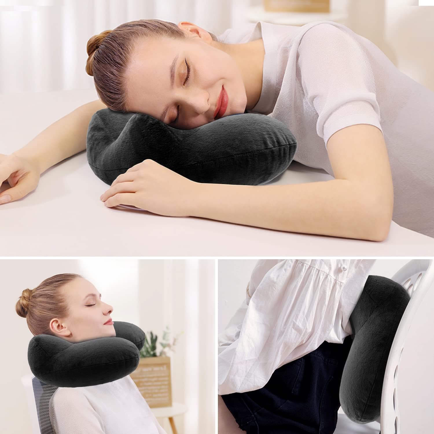 PODUSZKA PODRÓŻNA DO SPANIA SAMOLOTU AUTA DMUCHANA ROGAL NA SZYJĘ 3w1 Model OPASKA + ZATYCZKI