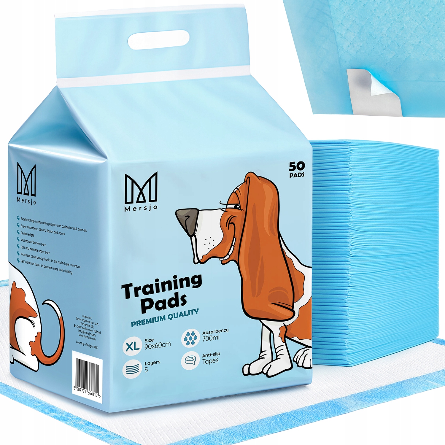 Levně Hygienické Podložky Pro Psy vysoce savé, k učení Mersjo 90x60 100ks