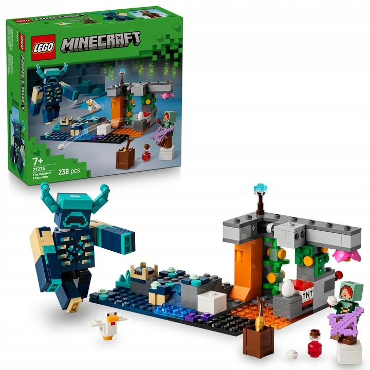 LEGO MINECRAFT 21274 SPOTKANIE ZE STRAŻNIKIEM ZABAWA PREZENT 7+