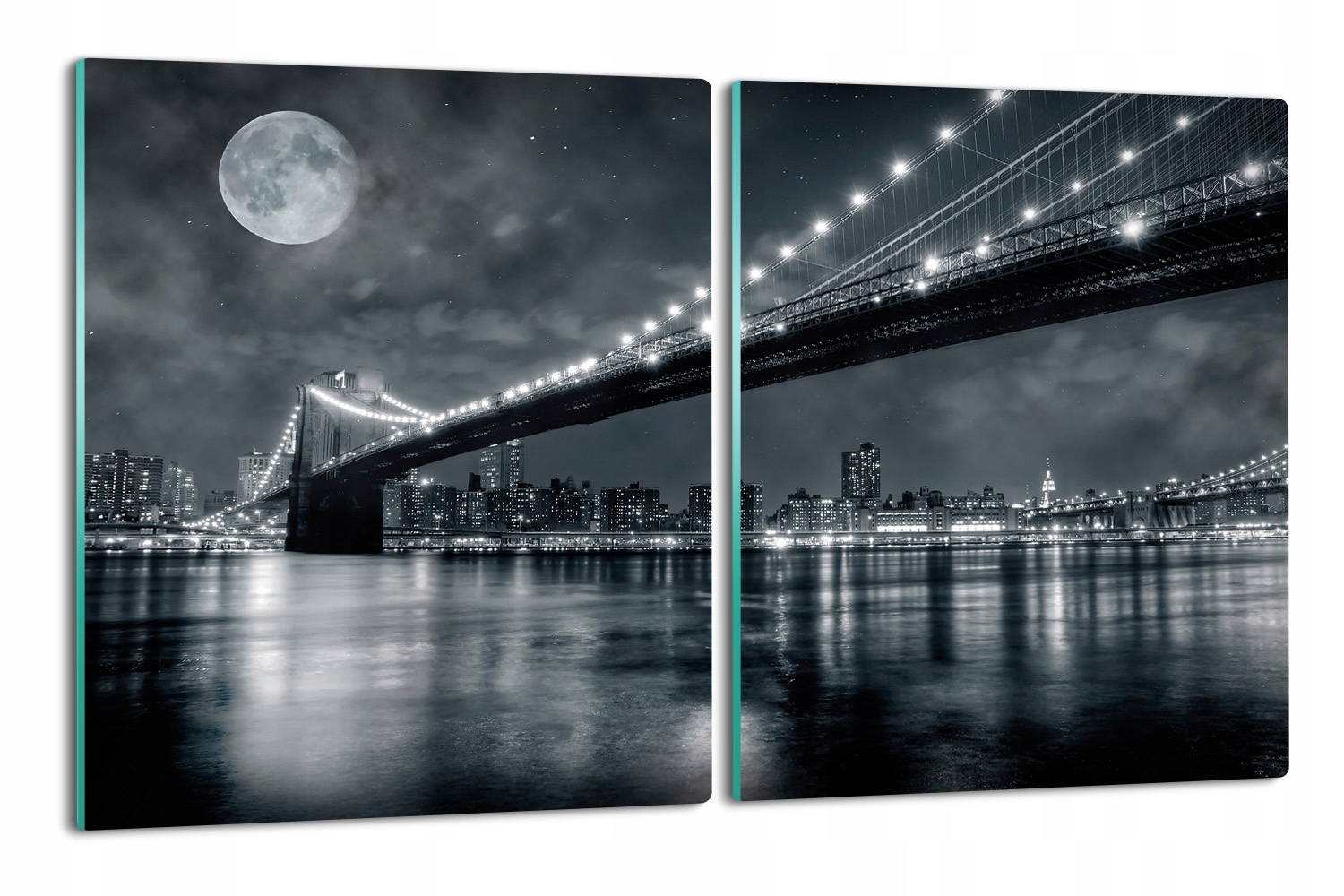 

szklana osłona kuchenna 2x 40x52 Most Brooklyn noc