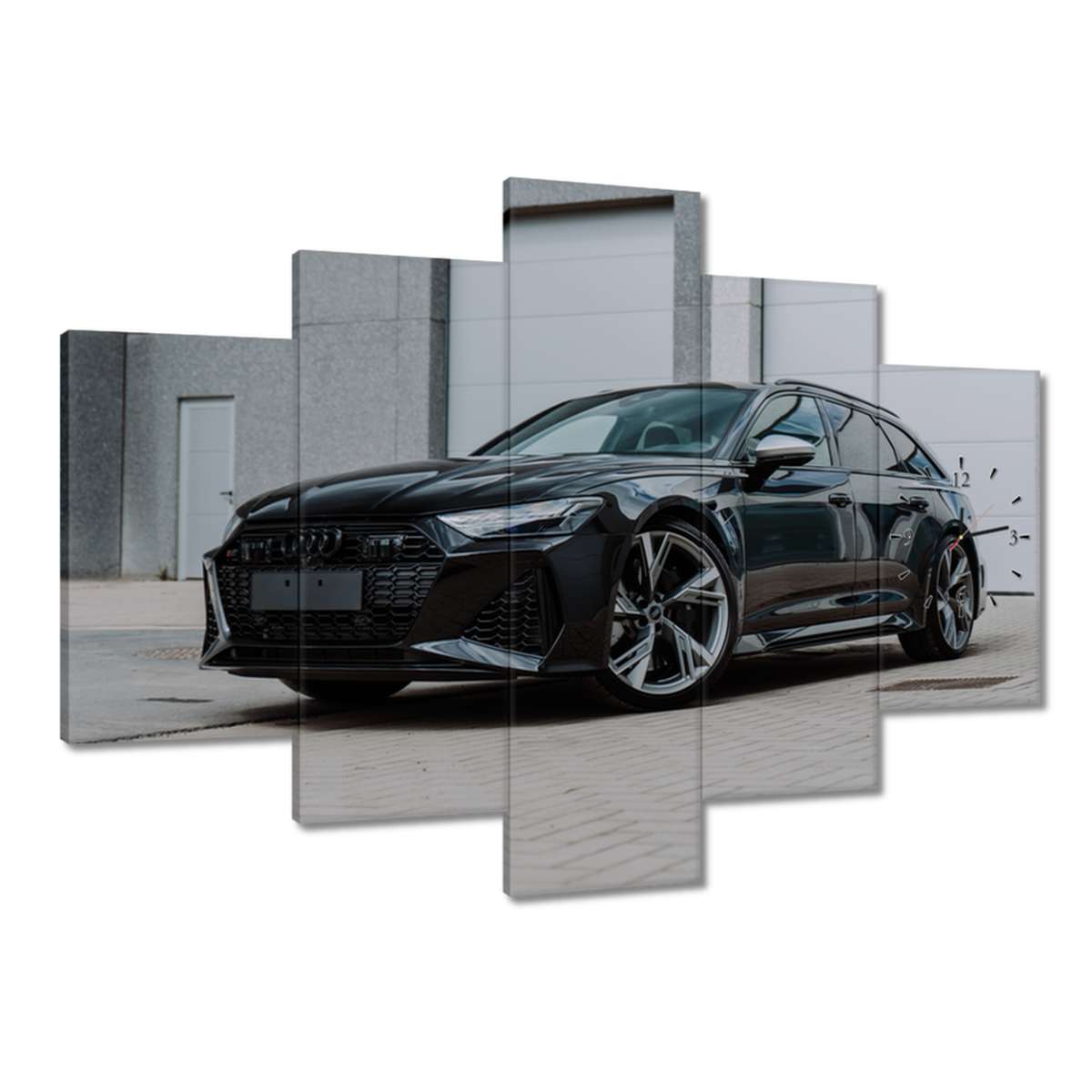 Hodiny 150x105 čierne Audi Rs