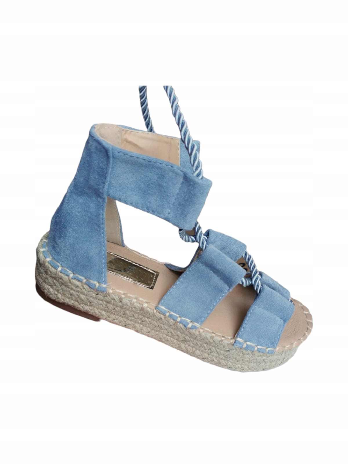

Niebieskie Sandały Espadryle Wiązane Platforma 39