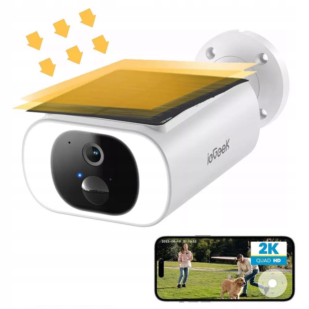 Kamera Solarna Ip Smart Bezpieczenstwa Wifi 3MPX 2K Full Hd Do Monitoringu