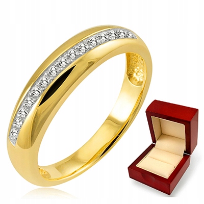 

Złoty Pierścionek Obrączka Z Brylantami 0,12ct 585