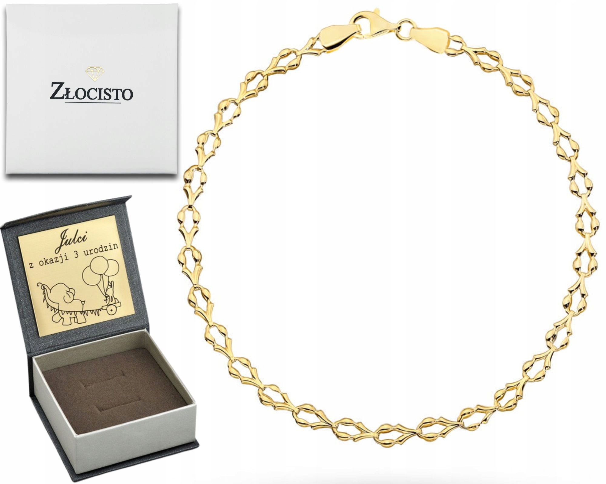 Zlatý Náramek Jemný Elegantní 585 Dárek Pro Ni Gravírování