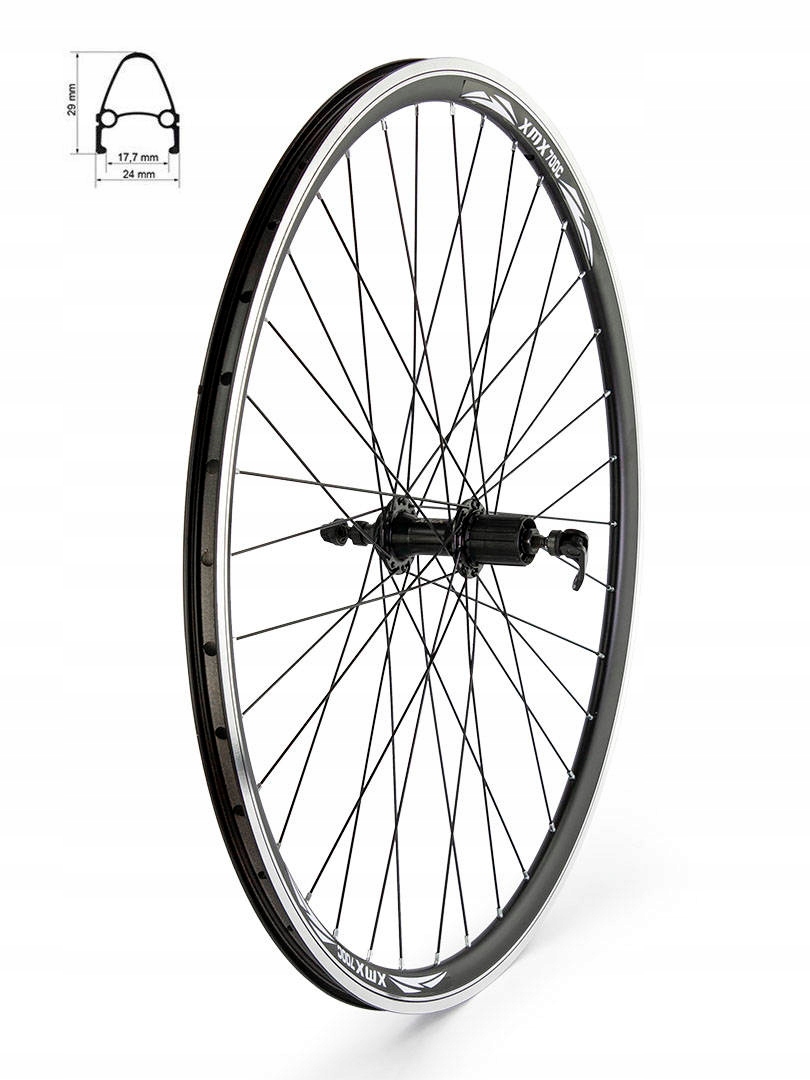 Koło tylne 28" piasta A281QR, kaseta 8-10 rzędów