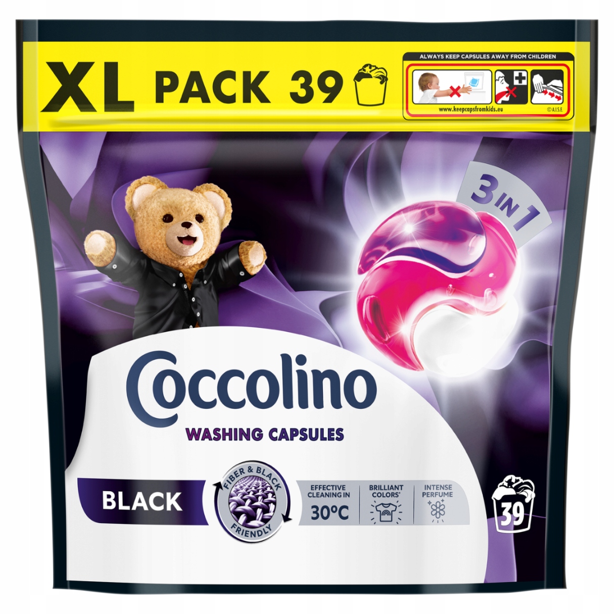 Coccolino XL Kapsle 3v1 na praní černých a tmavých tkanin 39 praní