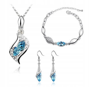 

Komplet biżuterii Sopelki Swarovski Srebrny kolory