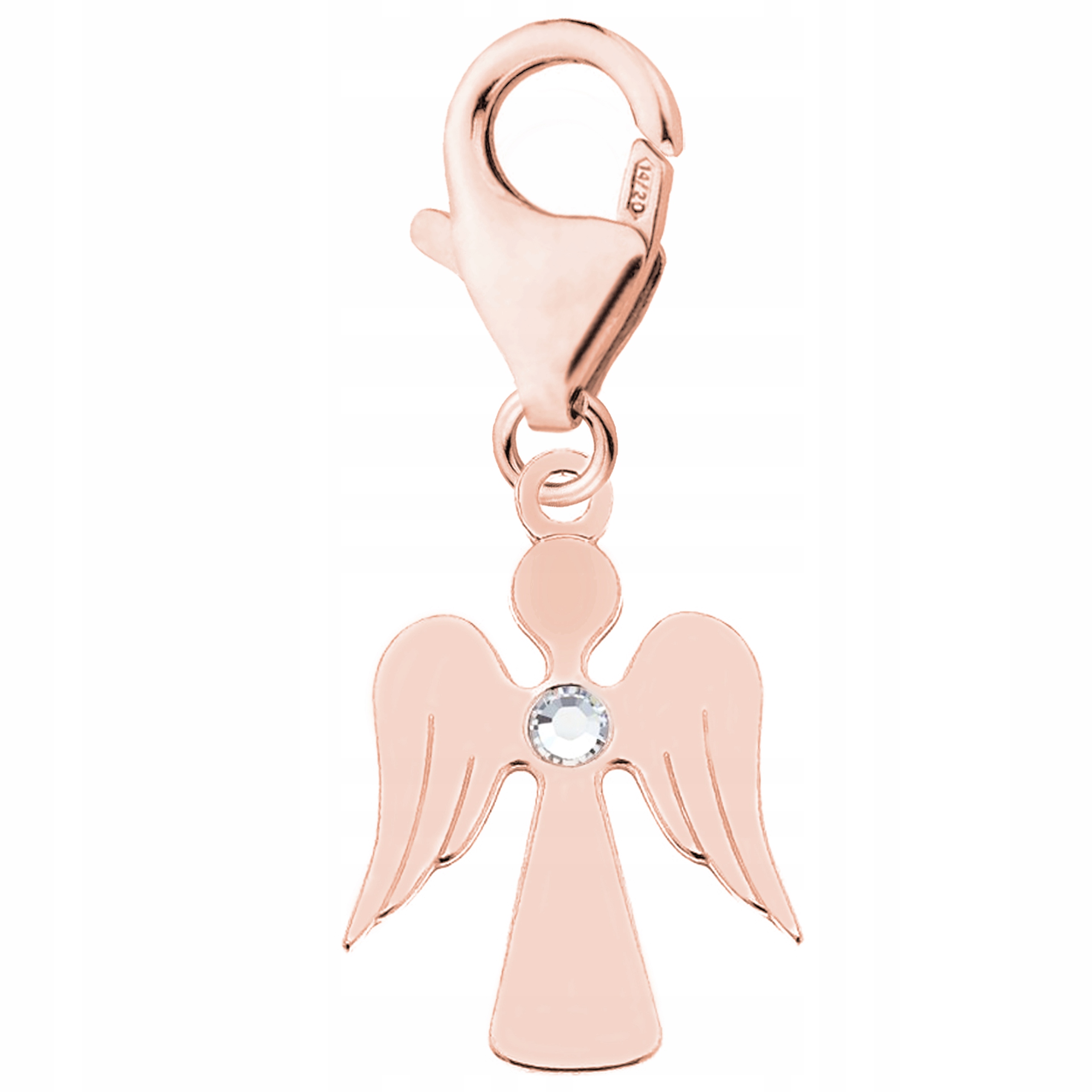 Přívěsek Pozlacený Karabinek s Andělem Anděl Andělem Stříbro 925