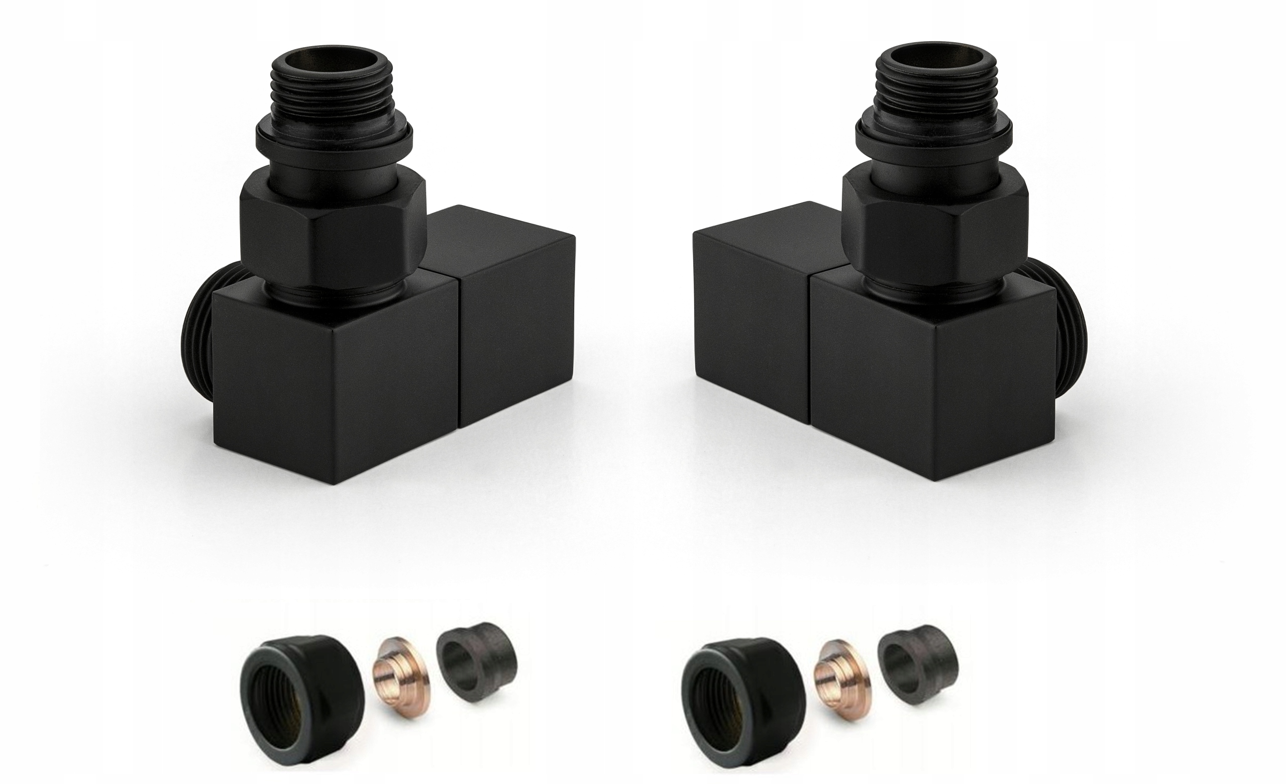 Axiálne radiátorové ventily Apm Square čierne Cu