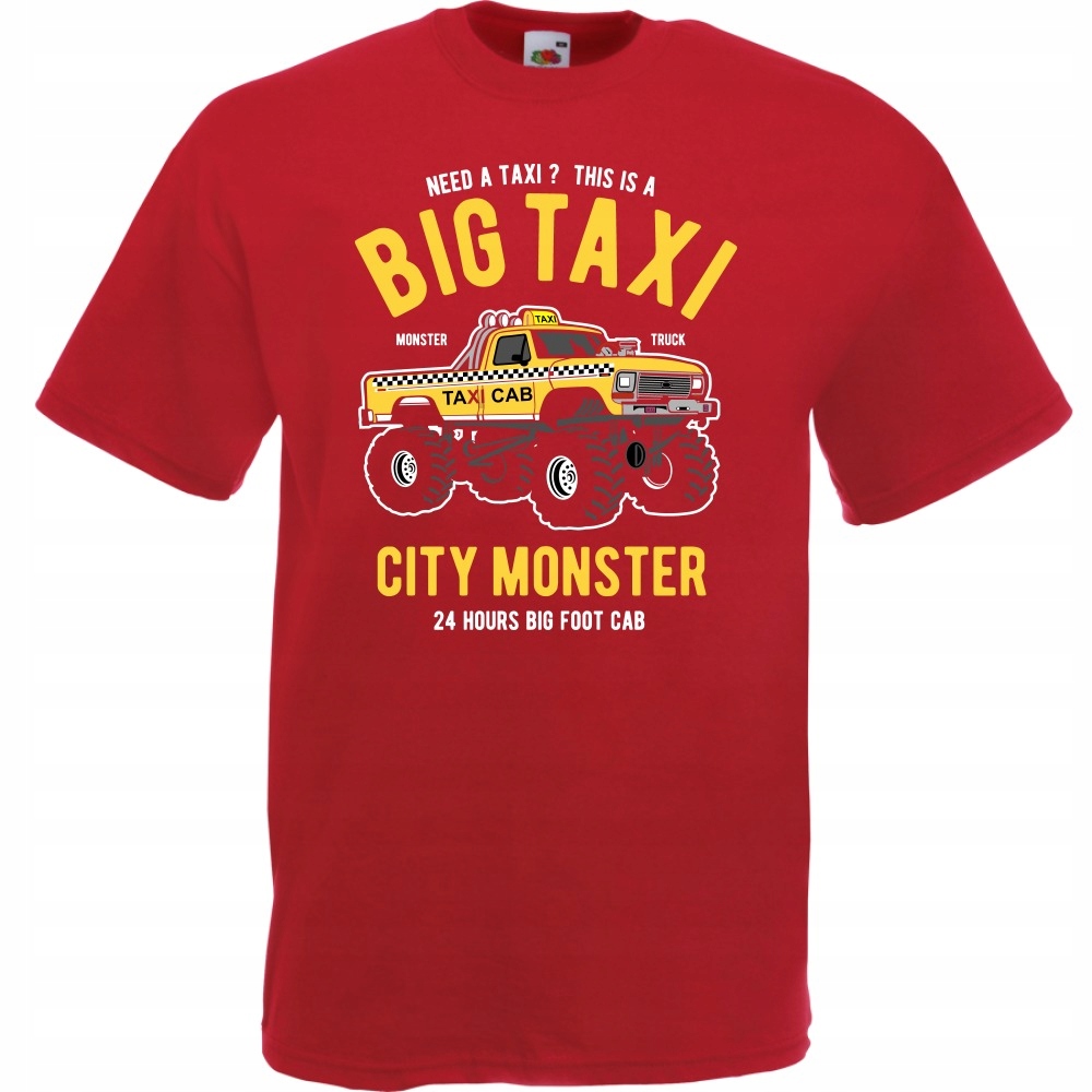 

Koszulka monster truck taxi samochód S ceglana cze