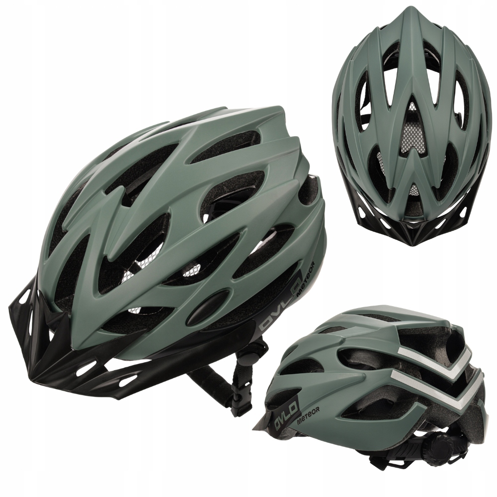 Kask Rowerowy Z Regulacją Z Daszkiem Odblaskowe Elementy Ochronny 52-56 cm