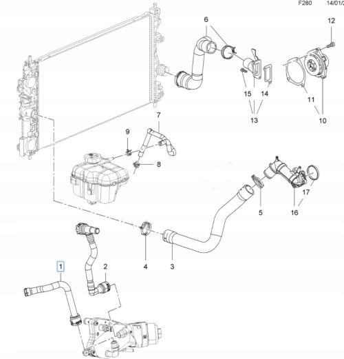 PRZEWÓD CHŁODNICY OLEJU SILNIKOWEGO OPEL