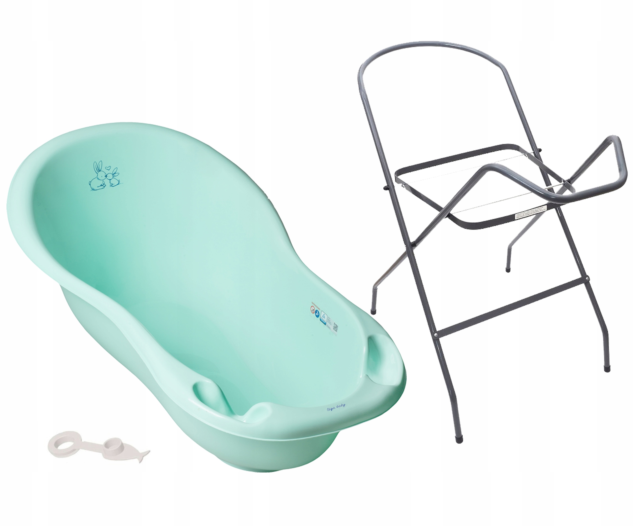 WANIENKA DLA DZIECKA WANNA TEGA BABY ZESTAW 3w1 WANNA + KOREK + STOJAK Materiał tworzywa sztuczne