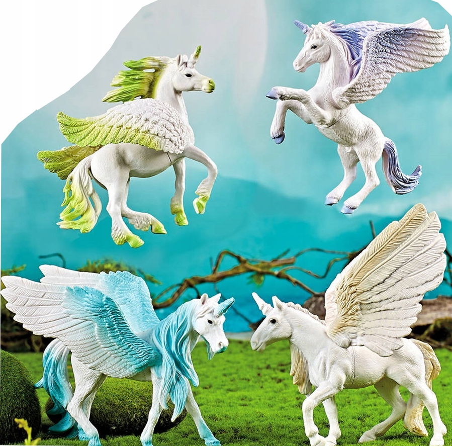 ZESTAW FIGUREK JEDNOROŻCE UNICOR 4 SZT DUŻE DLA DZIEWCZYNKI ZWIERZĄTKA Bohater brak