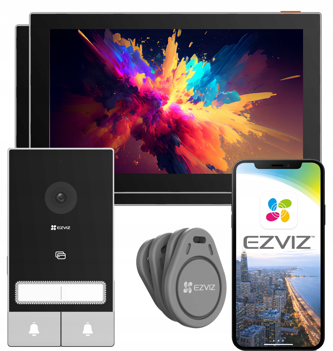 Videovrátnik 2-rodinný WiFi Ezviz HP7 Kit 2 Vnútorné monitory Aplikácia