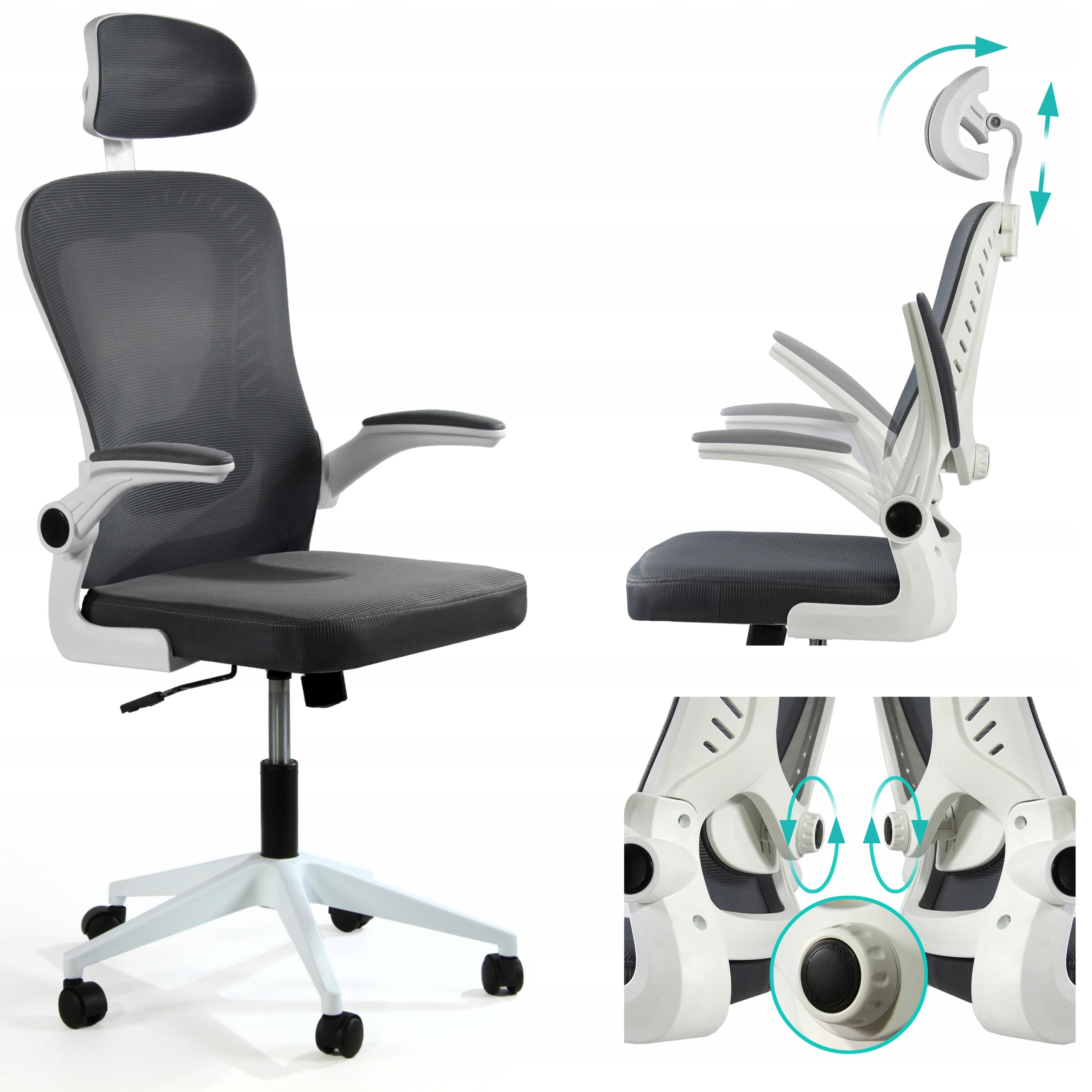 Sesto Senso Ergonomická kancelárska stolička s bedrovou opierkou, grafitová