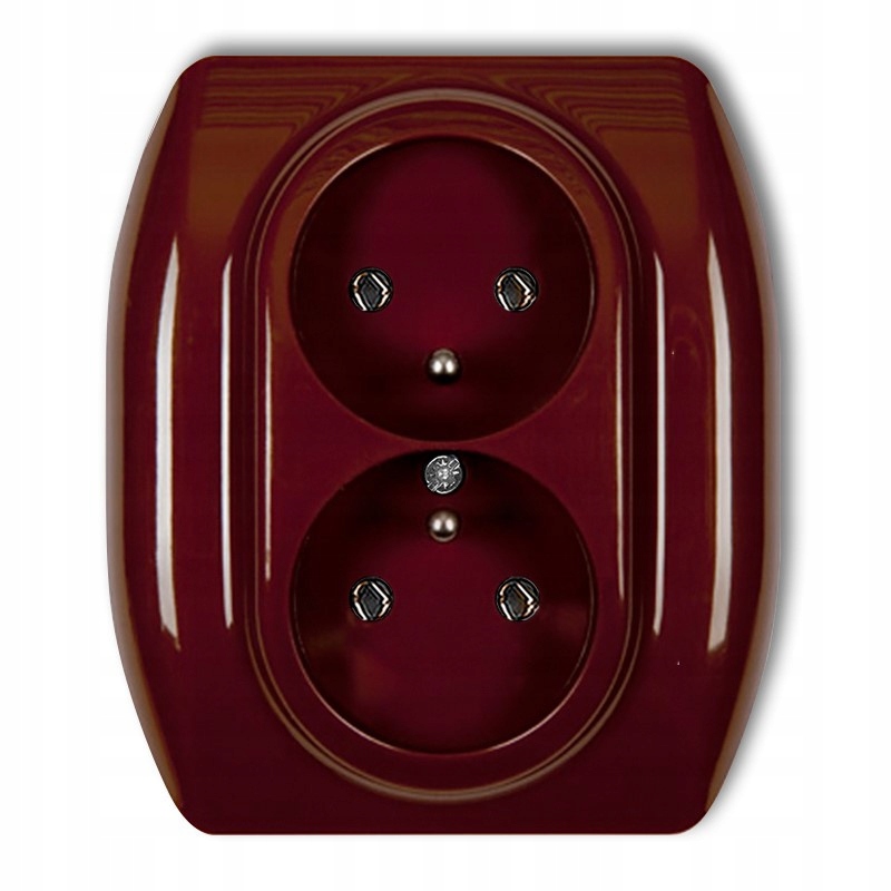 

Gniazdo podwójne z uziemieniem brązowe Trend