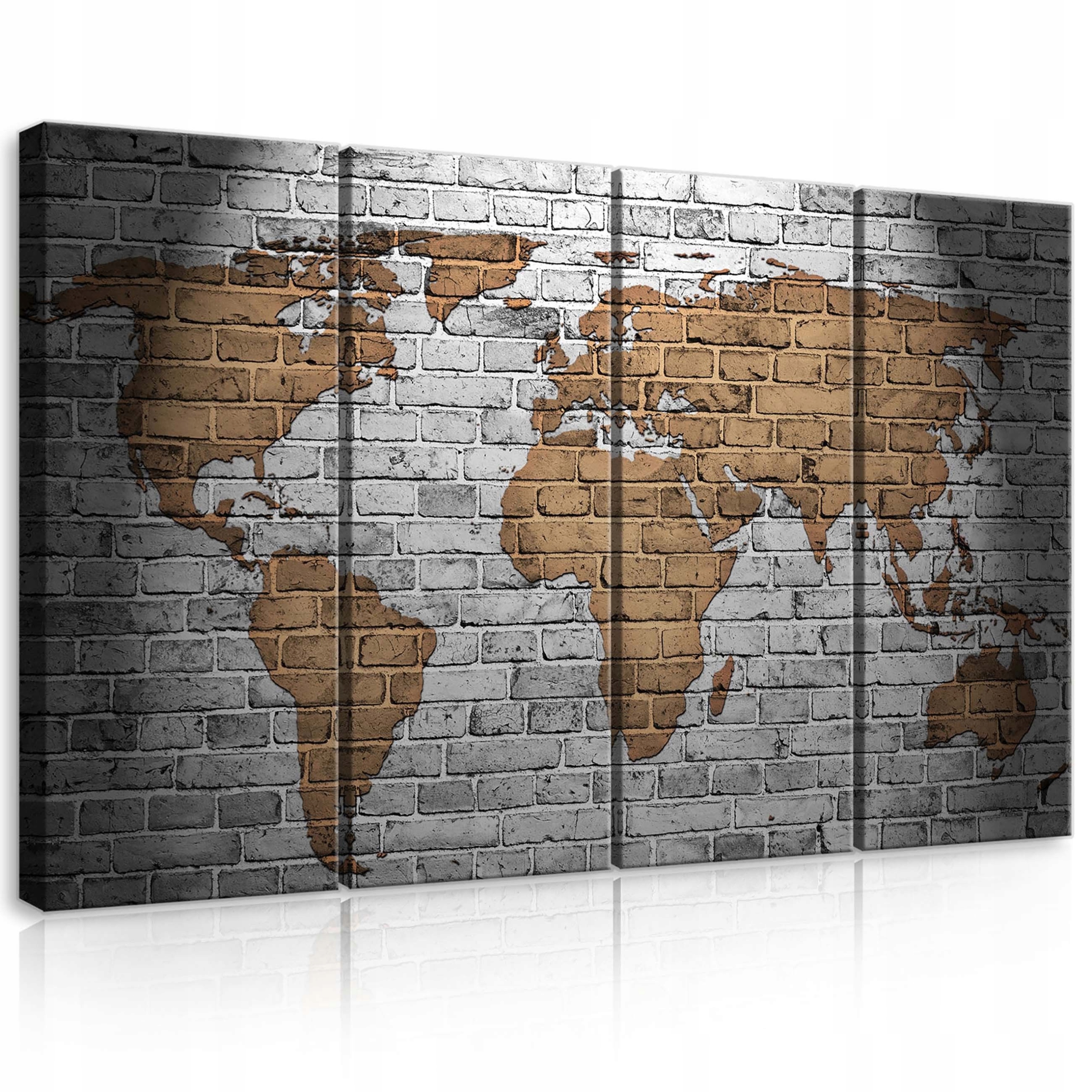 Obraz 120x80 Mapa svetaabstrakciatehlová stenašárycestovaniegeografia