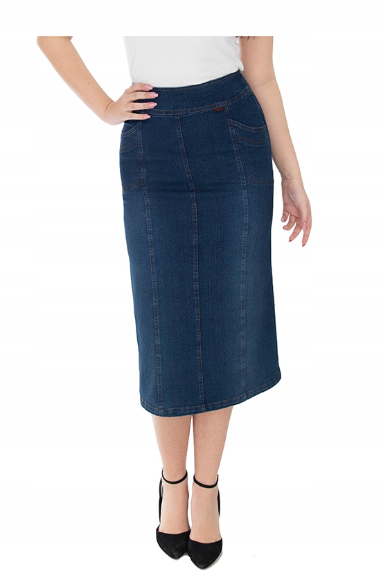 SPÓDNICA JEANS MAXI (38-58) KOLORY r.58 Zapięcie zamek