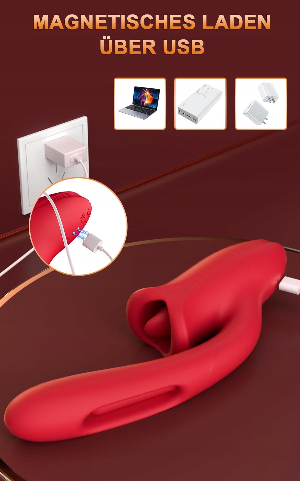 ZUNGEN Wibrator Dla Kobiet Klitorisstymulator 10 Trybów Wibracji 10 Flatter — miniatura 6