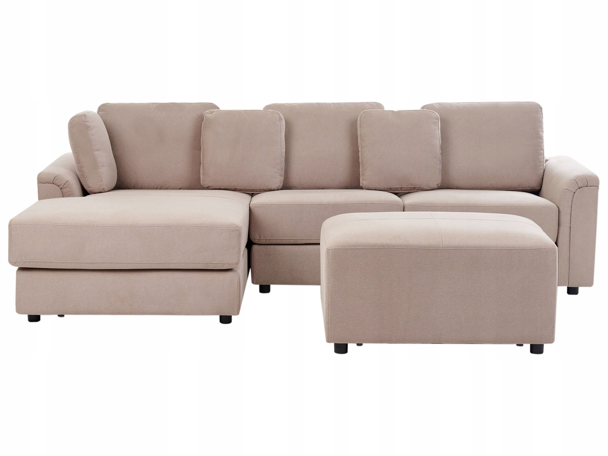 Narożnik sofa z otomaną rogówka beżowoszary