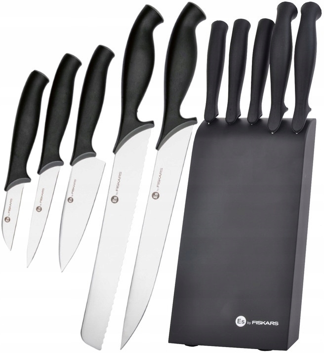 

Noże w bloku Fiskars Essential 5 noży nierdzewnych