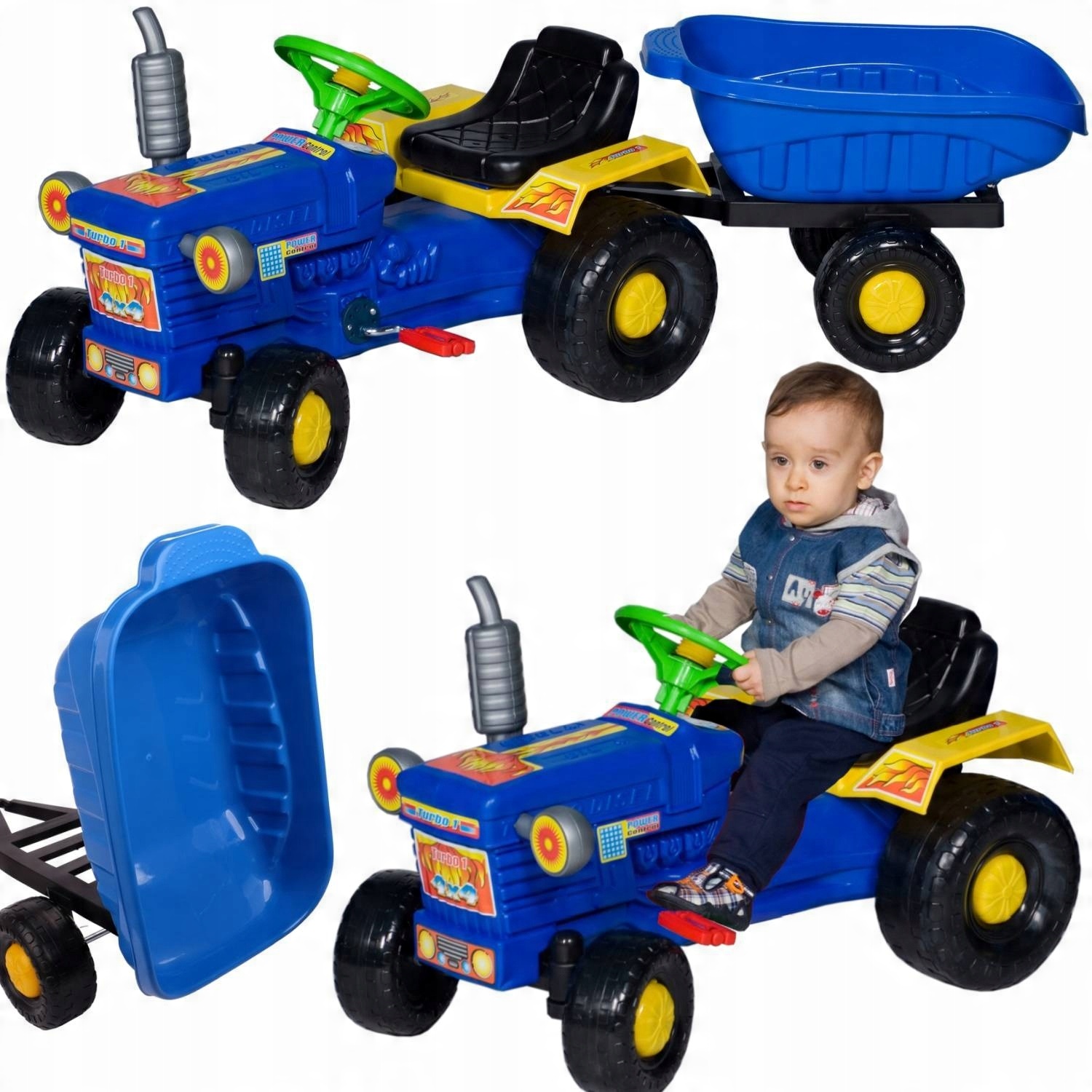 

Traktor Na Pedały Z Przyczepą Dla Dzieci Duży XXL