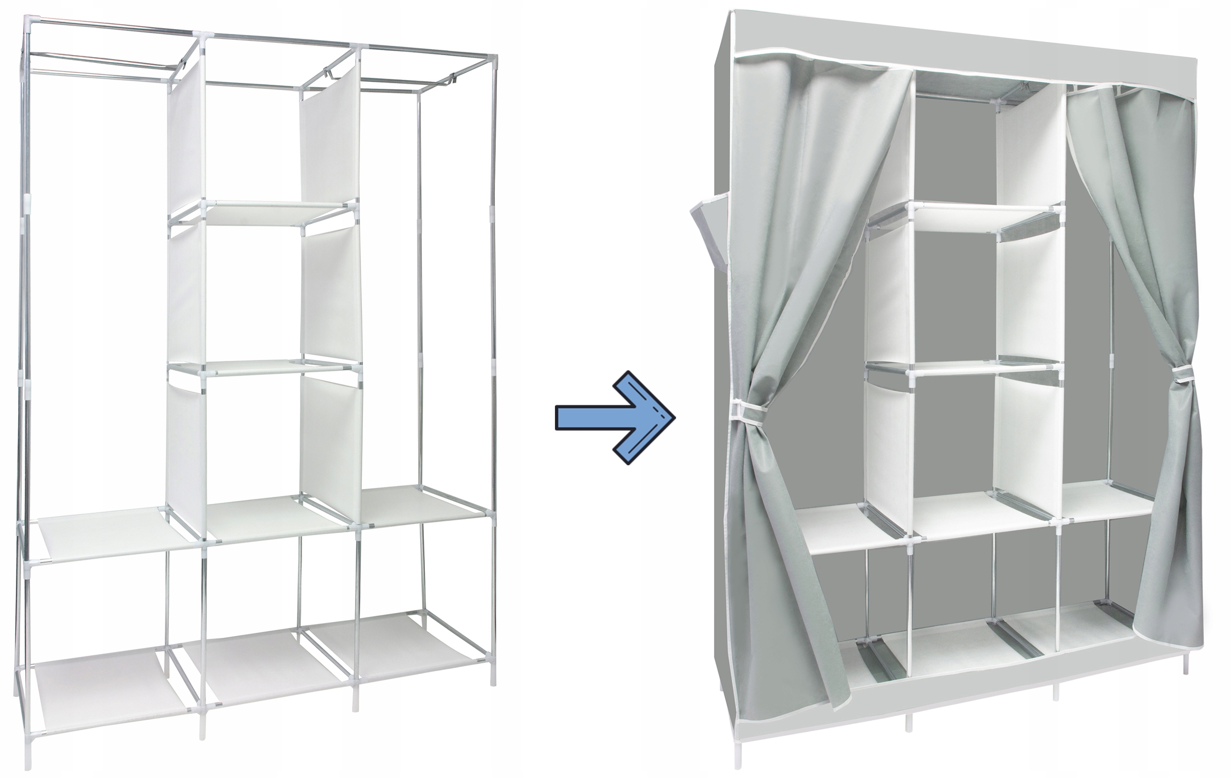 SZAFA MATERIAŁOWA SKŁADANA ORGANIZER PÓŁKI REGAŁ NA UBRANIE BUTY SZAFKA Rodzaj mebla szafa