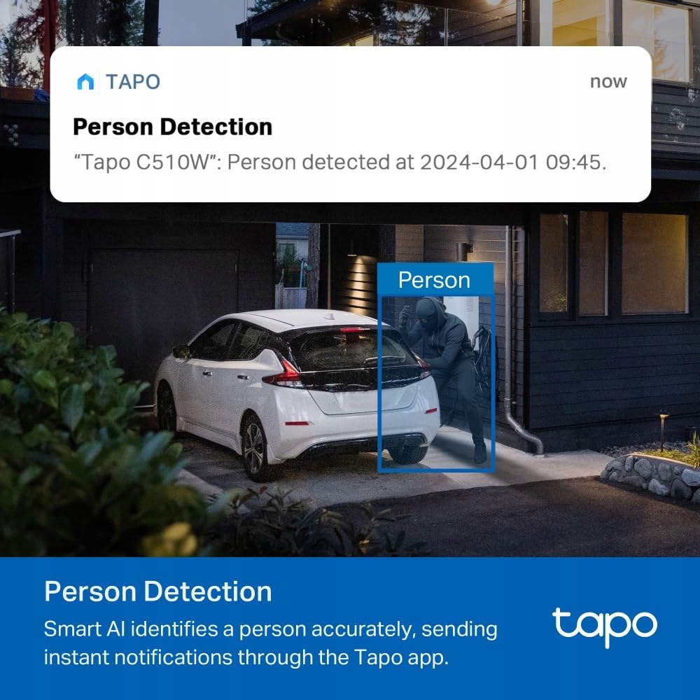 TP-LINK TAPO C510W Kamera Zewnętrzna 360° 2K IP65 Nocne Widzenie Audio — miniatura 5