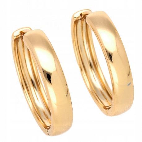 KOLCZYKI ZŁOTE STAL CHIRURGICZNA GŁADKIE 18K