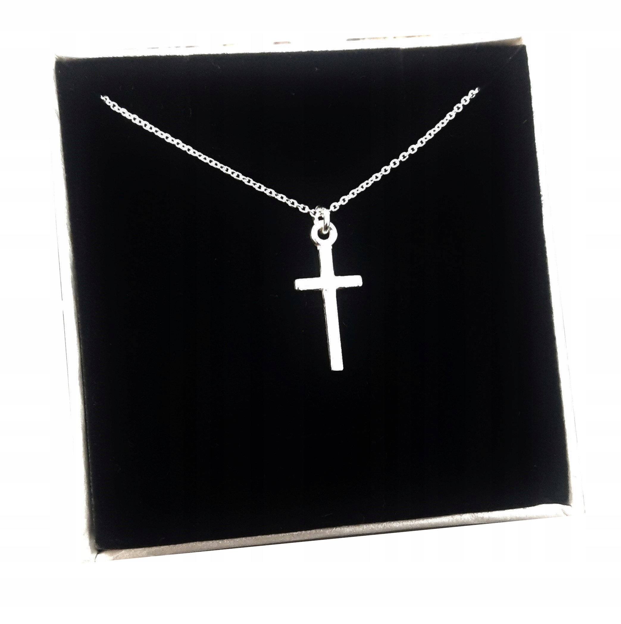 Łańcuszek z krzyżykiem krzyżyk srebro 40 cm